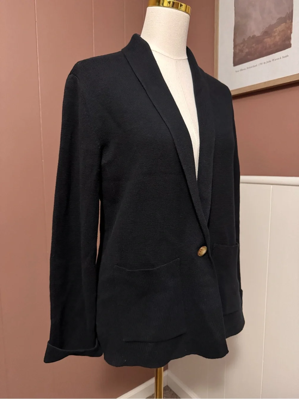 Summersalt Ribbed Shawl Collar Sweater Blazer